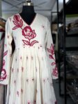 Off-White & Pink Premium Cotton Gown