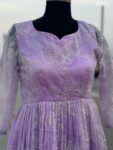 Silk Kurti – Purple and Mustard