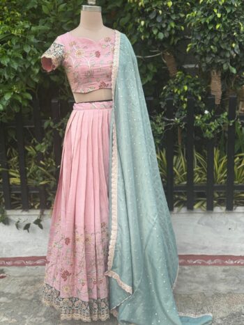 Baby Pink Pastel Lehenga by kiyshacouture