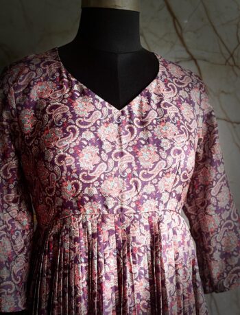 Blue and Purple Dola Silk Gowns